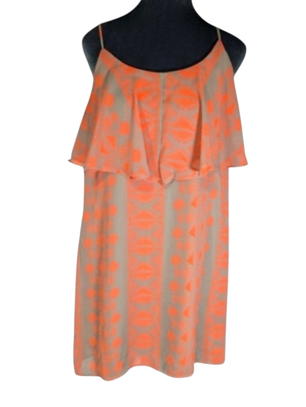 Charlotte Russe Orange/Tan Aztec Print Dress Size L